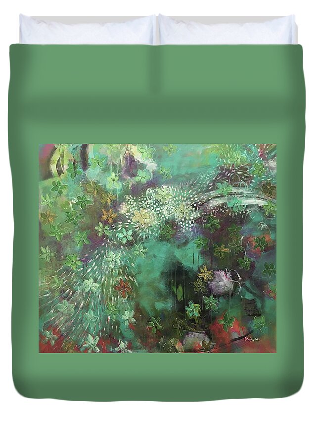 Abstract Duvet Cover featuring the painting I Just Want to Love You In My Own Language by Laurie Maves ART