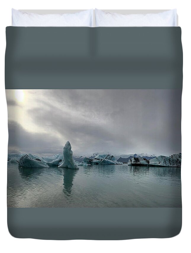 Iceland Duvet Cover featuring the photograph Ice Lagoon by Jim Cook