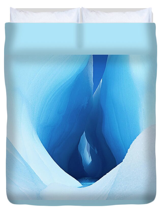 Melting Duvet Cover featuring the photograph Icebergs And Ice Formations In The by Mint Images - Art Wolfe