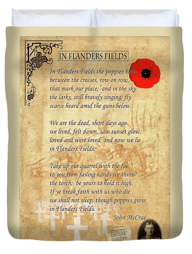 Flanders Fields Duvet Cover featuring the photograph In Flanders Fields by Andrew Fare