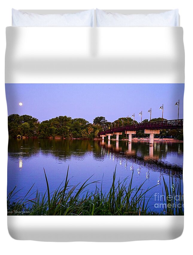 Full Duvet Cover featuring the photograph In Moon Light Predawn by Diana Mary Sharpton