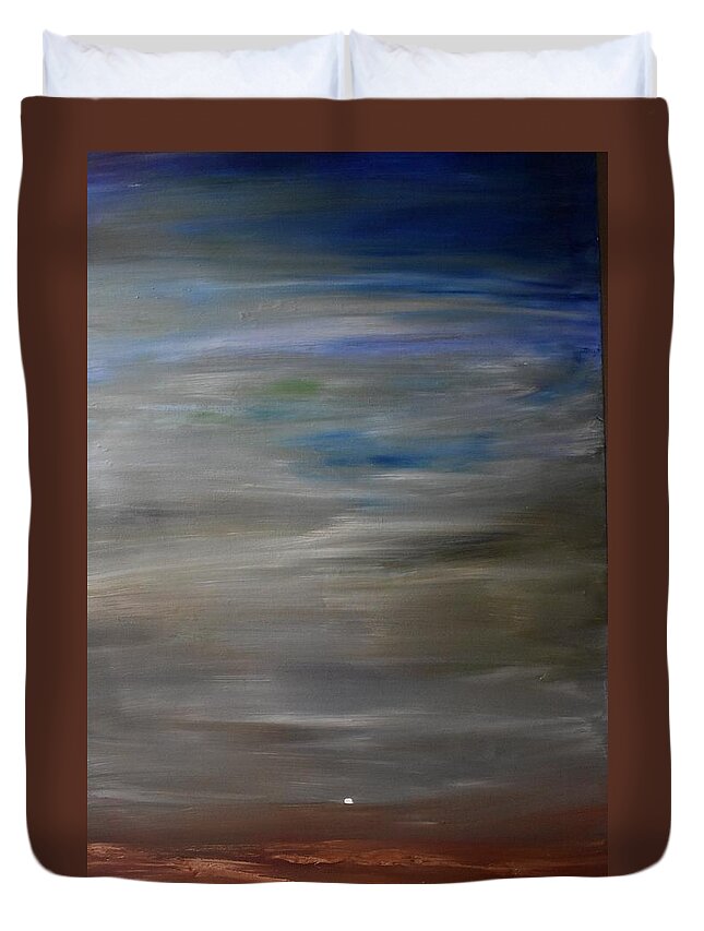 Sky Duvet Cover featuring the painting In the Beginning by Susan Voidets