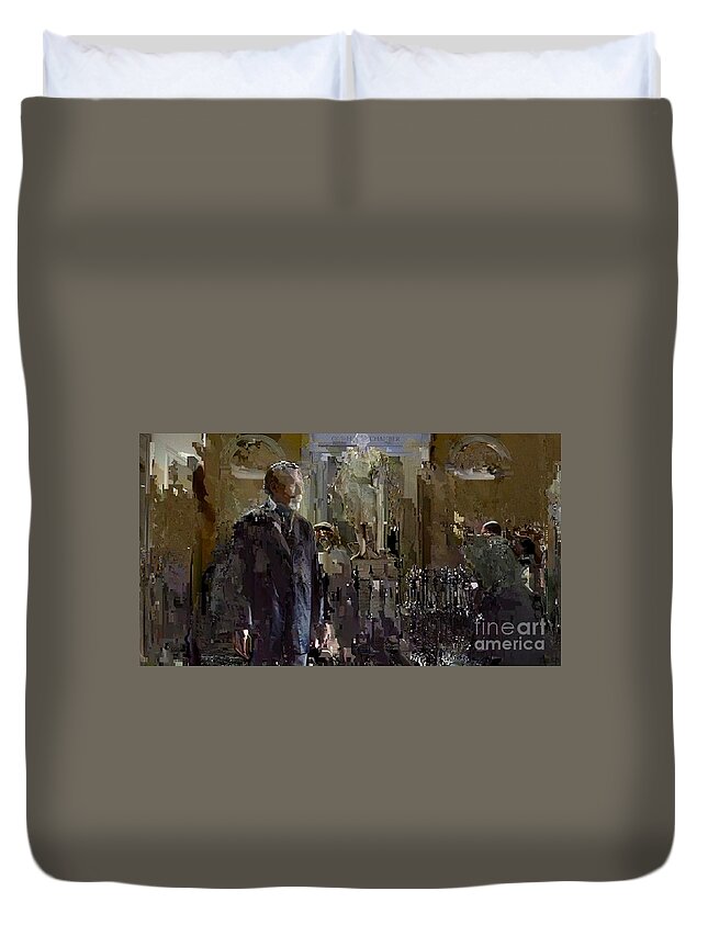 Assembly Duvet Cover featuring the painting In the Hall by Archangelus Gallery