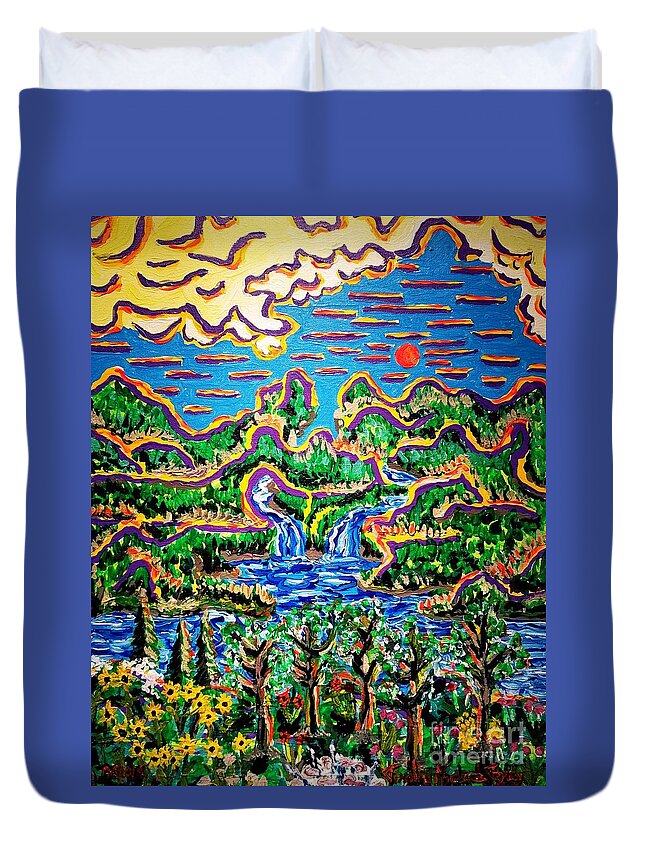 Acrylic Duvet Cover featuring the painting In the Tropical Terrain by Timothy Foley