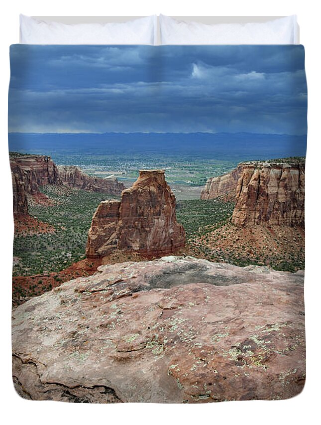 Colorado National Monument Duvet Cover featuring the photograph Independence Canyon from Grand View Point by Ray Mathis