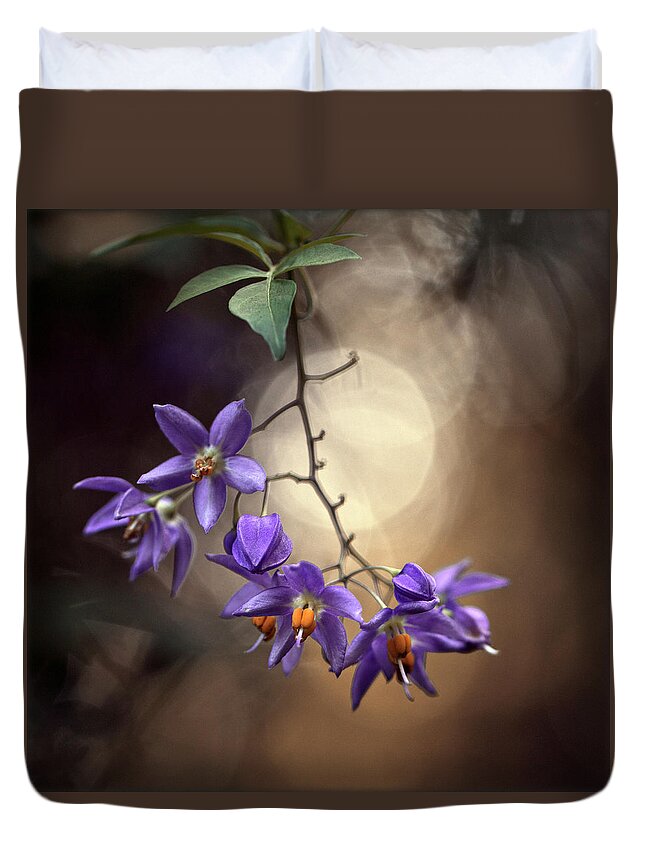 Purple Duvet Cover featuring the photograph India. Magic Of The Forest by Lal