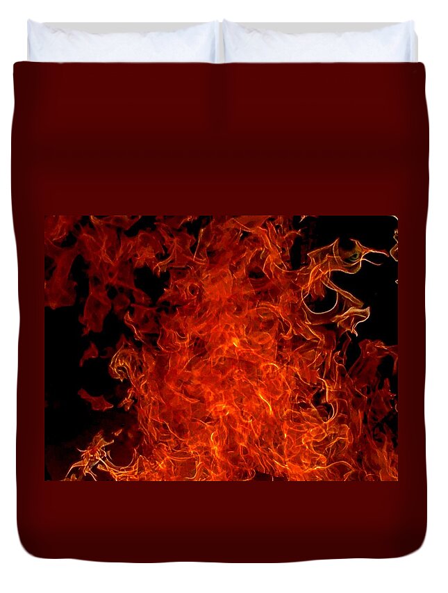 Fire Duvet Cover featuring the photograph Inferno by Michael Oceanofwisdom Bidwell