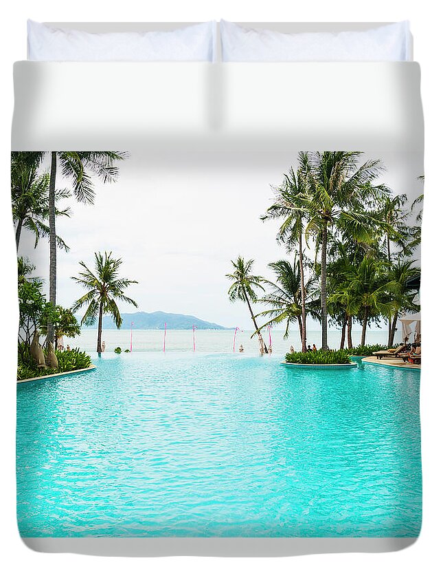 Tranquility Duvet Cover featuring the photograph Inifnity Pool, Koh Samui, Thailand by John Harper