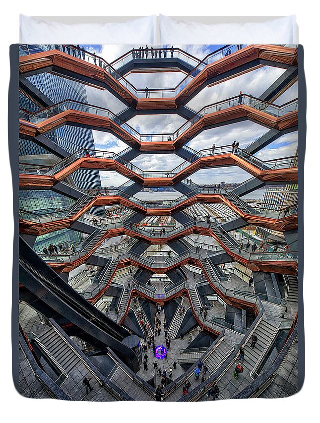 Inside The Hudson Yards Vessel Nyc Duvet Cover For Sale By Susan