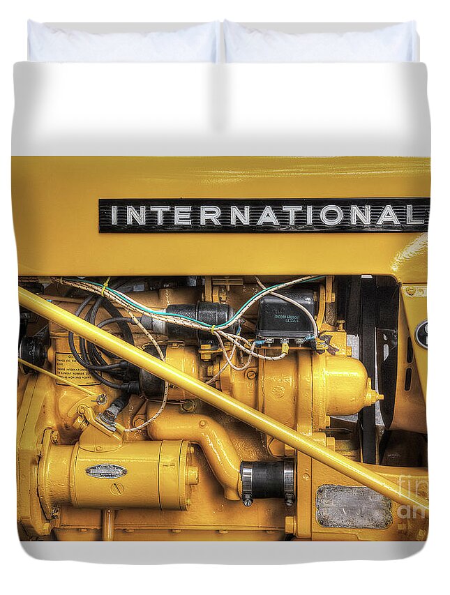 Tractor Duvet Cover featuring the photograph International Cub Engine by Mike Eingle