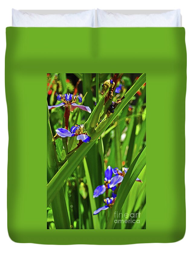 Flower Duvet Cover featuring the photograph Iris by George D Gordon III