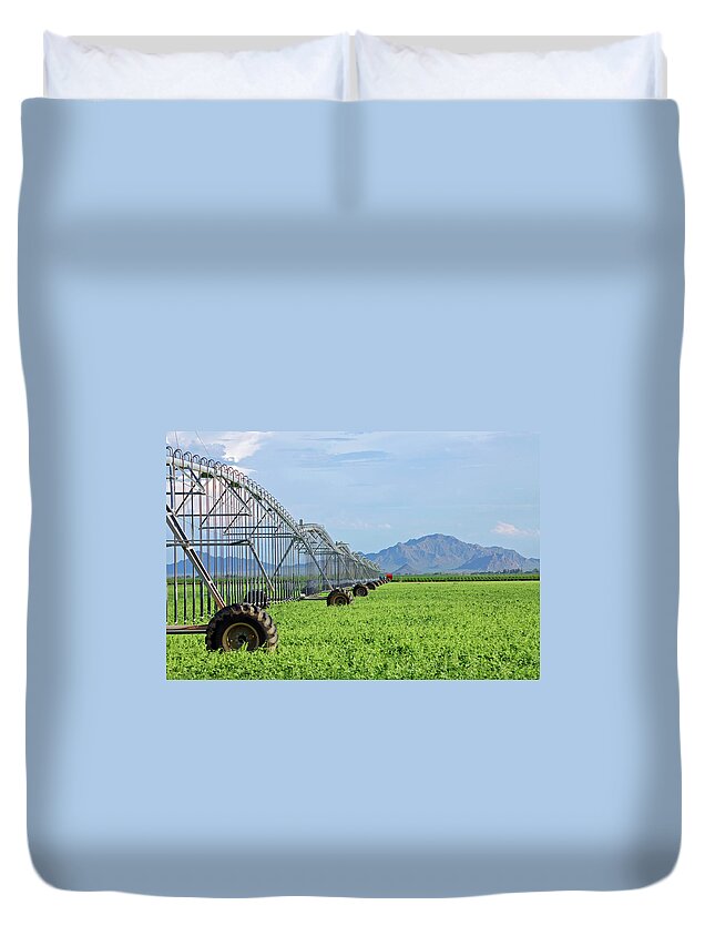 Water Conservation Duvet Cover featuring the photograph Irrigation by Colbyjoe