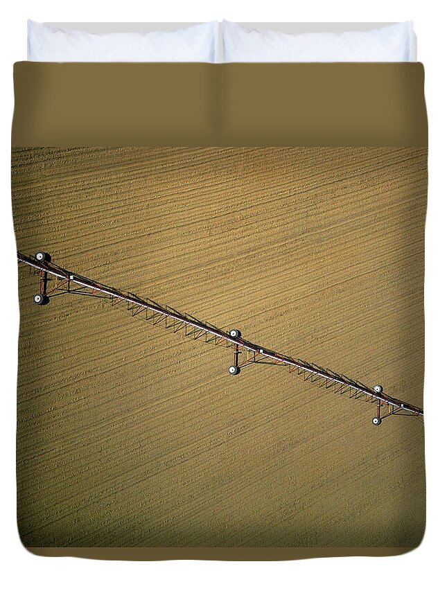 Dividing Duvet Cover featuring the photograph Irrigation Sprayer, Georgia by Glowimages