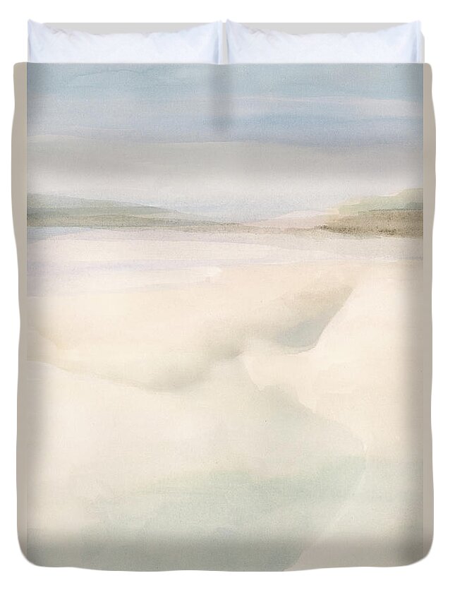 Landscapes & Seascapes+coastal & Seascapes Duvet Cover featuring the painting Island Calm IIi by Stellar Design Studio