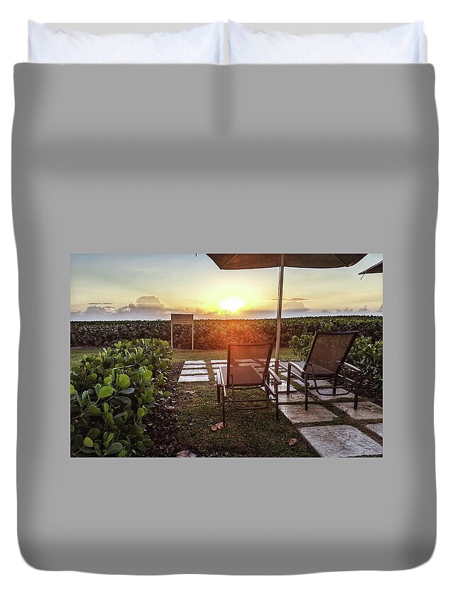 Morning Duvet Cover featuring the photograph It's Morning by Portia Olaughlin