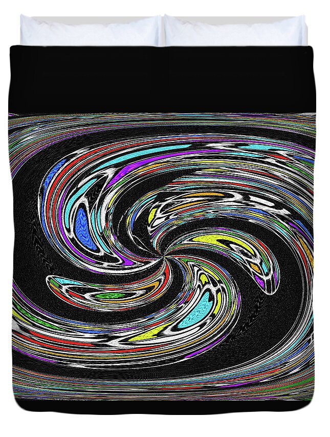 Janca Drawing Abstract #2794e3wtb Duvet Cover featuring the digital art Janca Drawing Abstract #2794e3wtb by Tom Janca