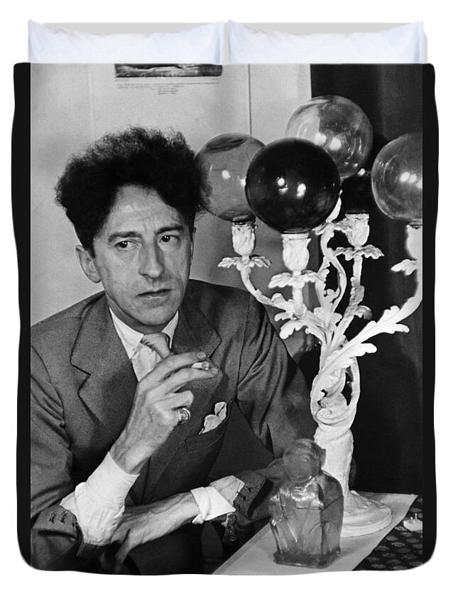 Artist Duvet Cover featuring the photograph Jean Cocteau by Gisele Freund