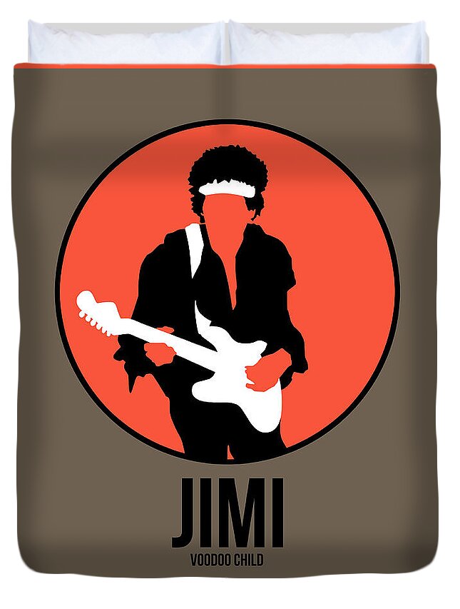 Jimi Hendrix Duvet Cover featuring the digital art Jimi Hendrix by Naxart Studio
