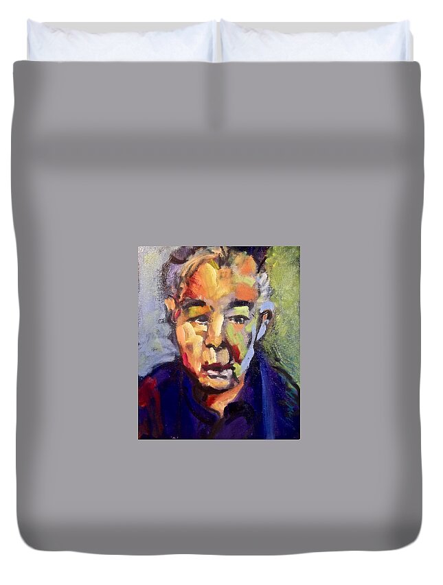 Painting Duvet Cover featuring the painting John Prine by Les Leffingwell