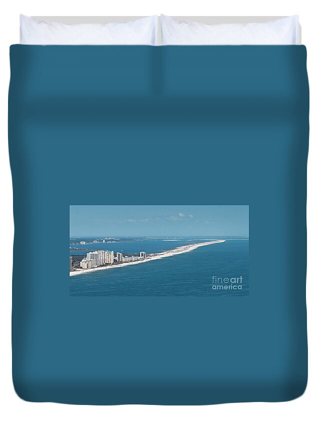 Johnson Beach Duvet Cover featuring the photograph Johnson Beach by Gulf Coast Aerials -
