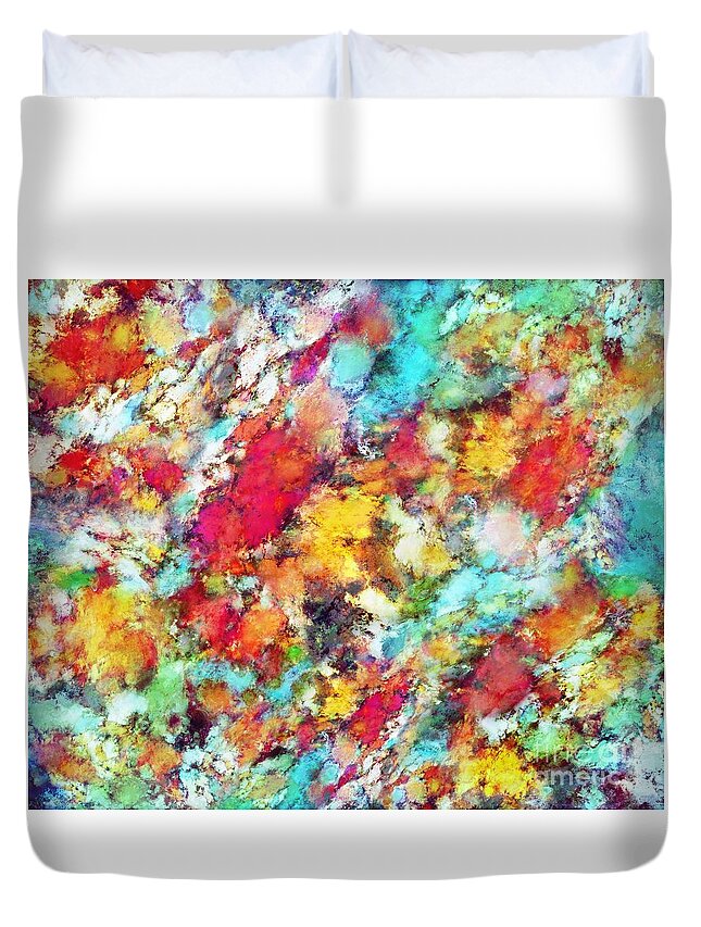 Many Colours Duvet Cover featuring the digital art Jolt by Keith Mills
