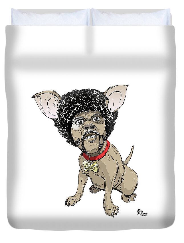 Chihuahua Duvet Cover featuring the digital art Jules by Kynn Peterkin