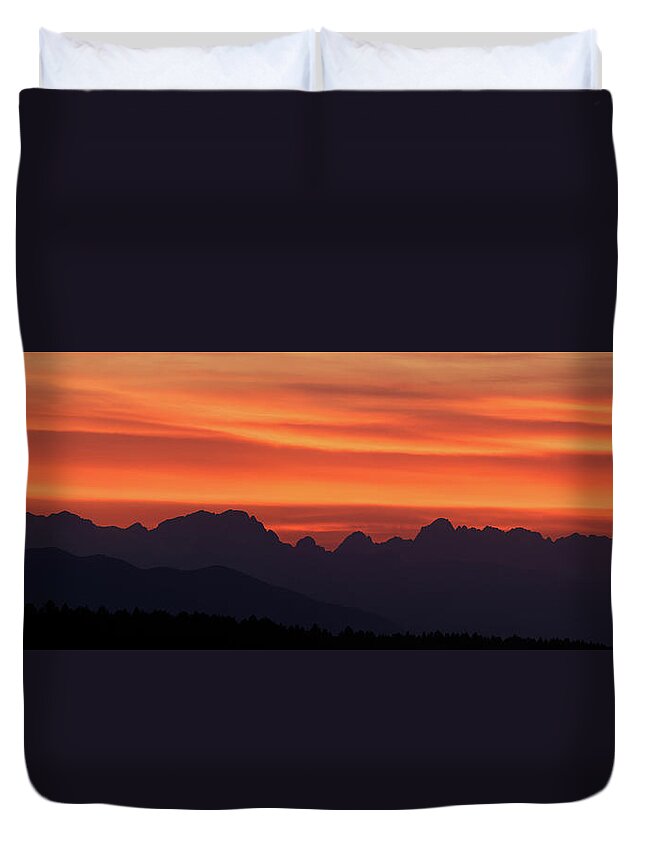 Julian Duvet Cover featuring the photograph Julian Alps sunset by Ian Middleton