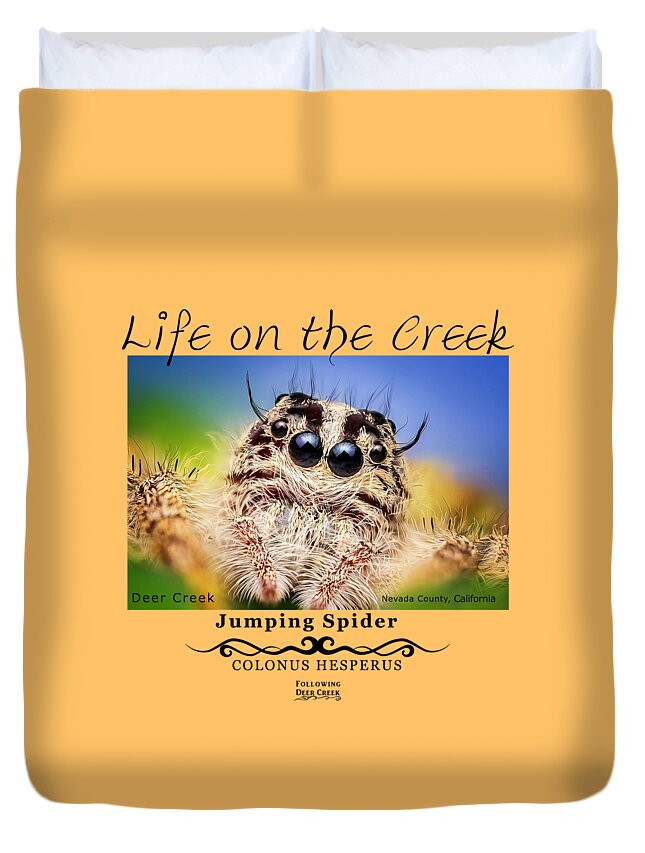 Spider Duvet Cover featuring the digital art Jumping Spider Colonus Hesperus by Lisa Redfern