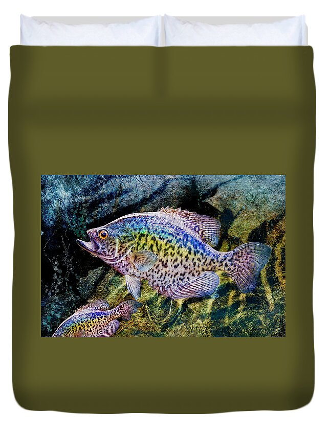 Fish Duvet Cover featuring the digital art Just Fishing Around by Sandra Selle Rodriguez