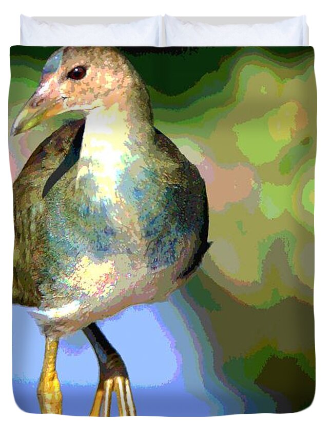 Juvenile Duvet Cover featuring the photograph Juvenile Purple Gallinule Bird by Philip And Robbie Bracco