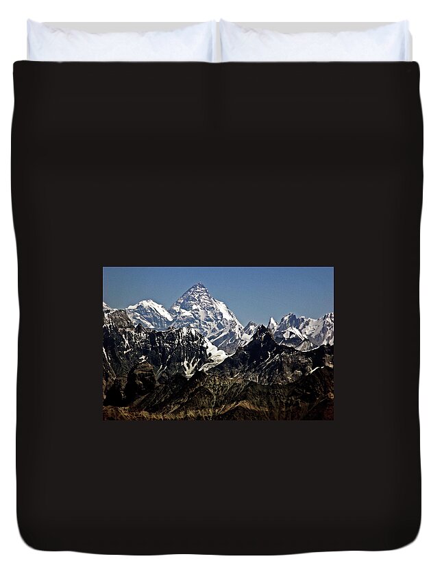 Tranquility Duvet Cover featuring the photograph K2 Mountain by Sylwia Duda