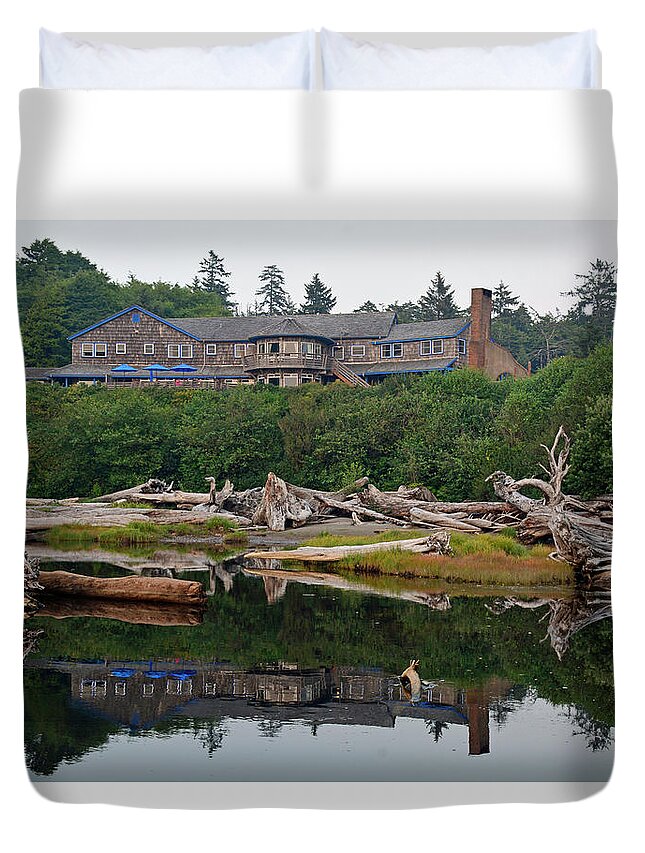 Olympic National Park Duvet Cover featuring the photograph Kalaloch Lodge Reflection by Bruce Gourley