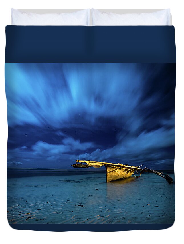 Scenics Duvet Cover featuring the photograph Kazinaswla Fishing Boat Zanzibar by Alexander Matt Photography