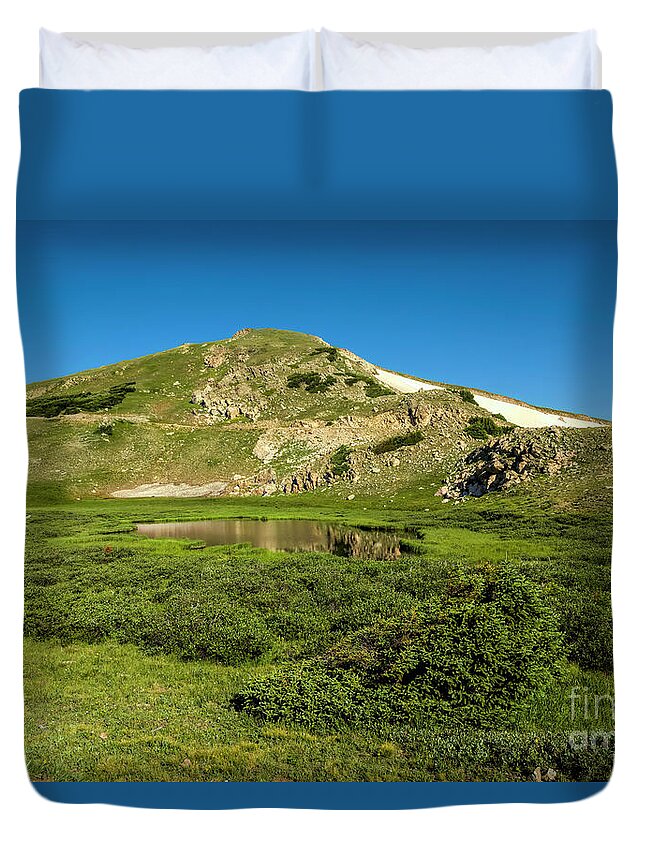 Jon Burch Duvet Cover featuring the photograph Kettle Lake and Mountain by Jon Burch Photography