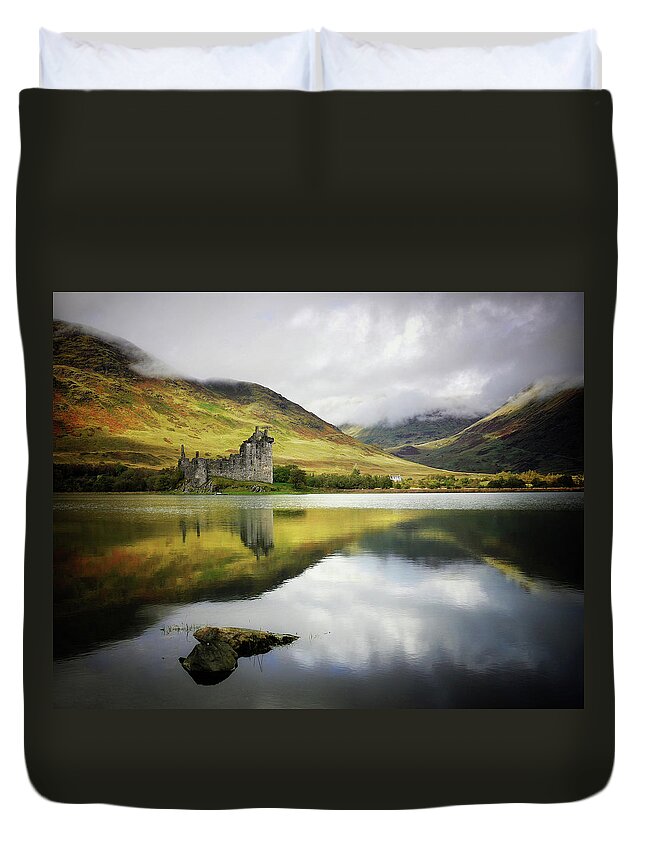 Scenics Duvet Cover featuring the photograph Kilchurn Castle Loch Awe by Kennethbarker