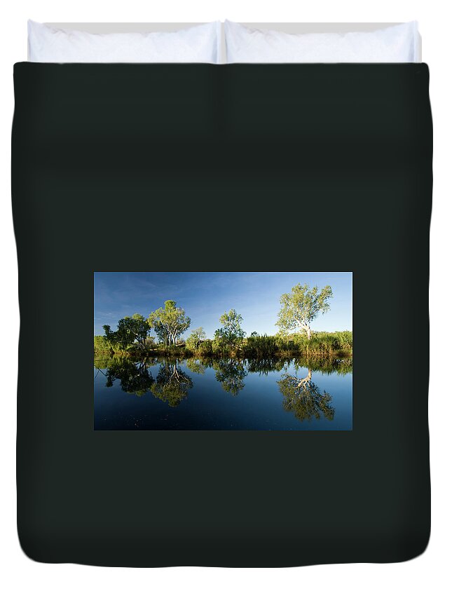 Southern Hemisphere Duvet Cover featuring the photograph King Edward River Reflections by Samvaltenbergs