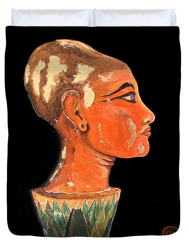 King Tut Duvet Cover featuring the painting King Tut, The Boy King by Philip And Robbie Bracco