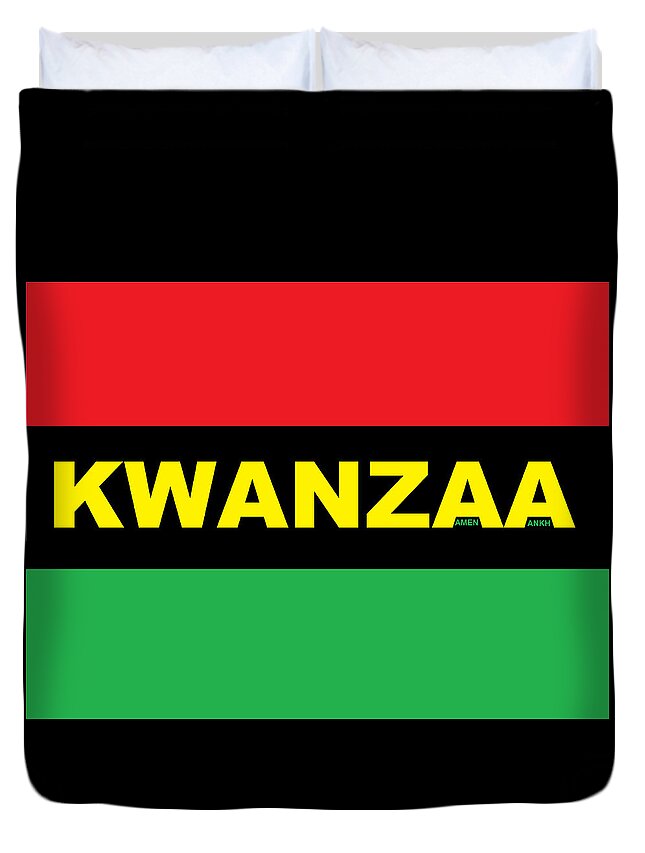 Kwanzaa Duvet Cover featuring the digital art Kwanzaa by Adenike AmenRa