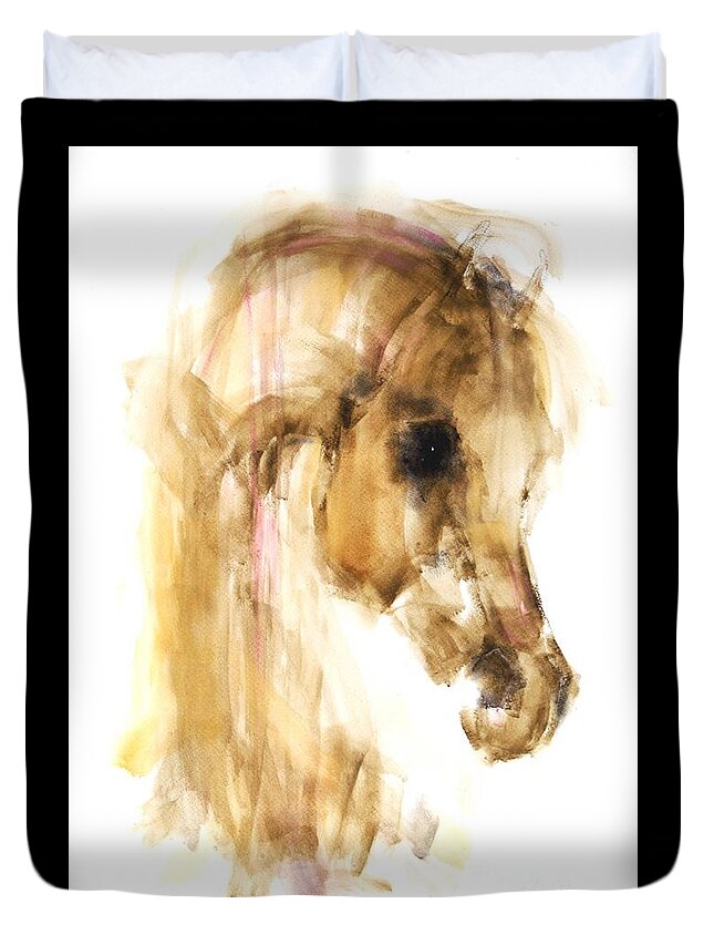 Horse Duvet Cover featuring the painting Kynsey by Janette Lockett