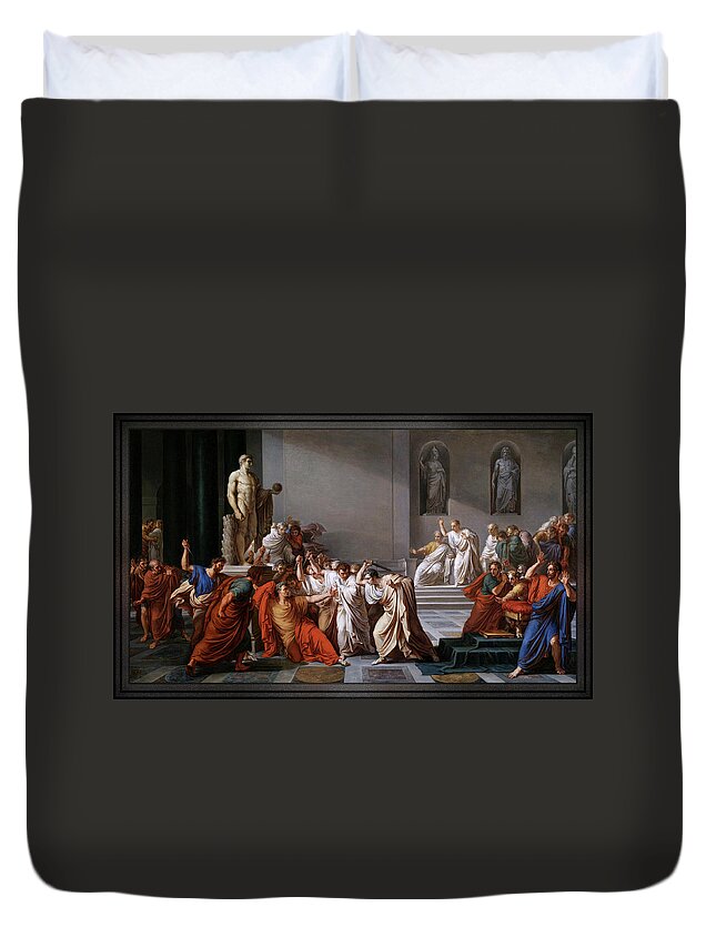 La Morte Di Cesare Duvet Cover featuring the painting La morte di Cesare or The Assassination of Julius Caesar by Vincenzo Camuccini by Rolando Burbon