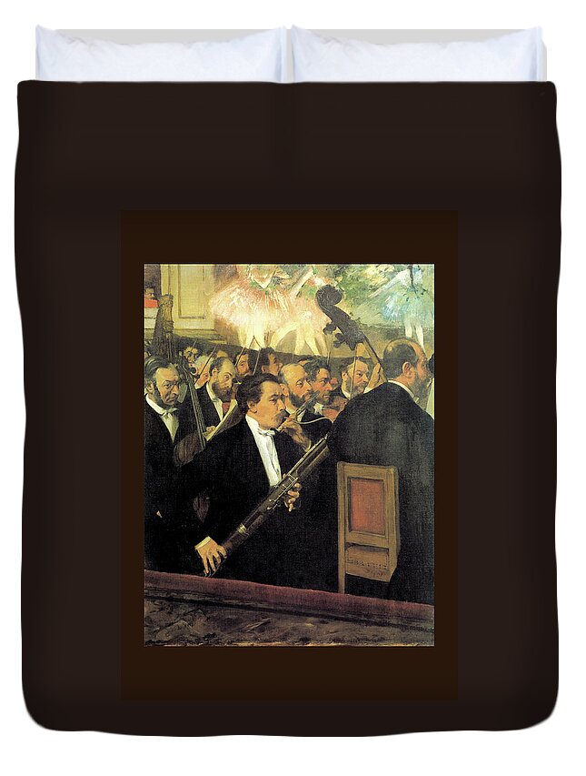Opera Duvet Cover featuring the painting La Orquesta de la pera by Edgar Degas