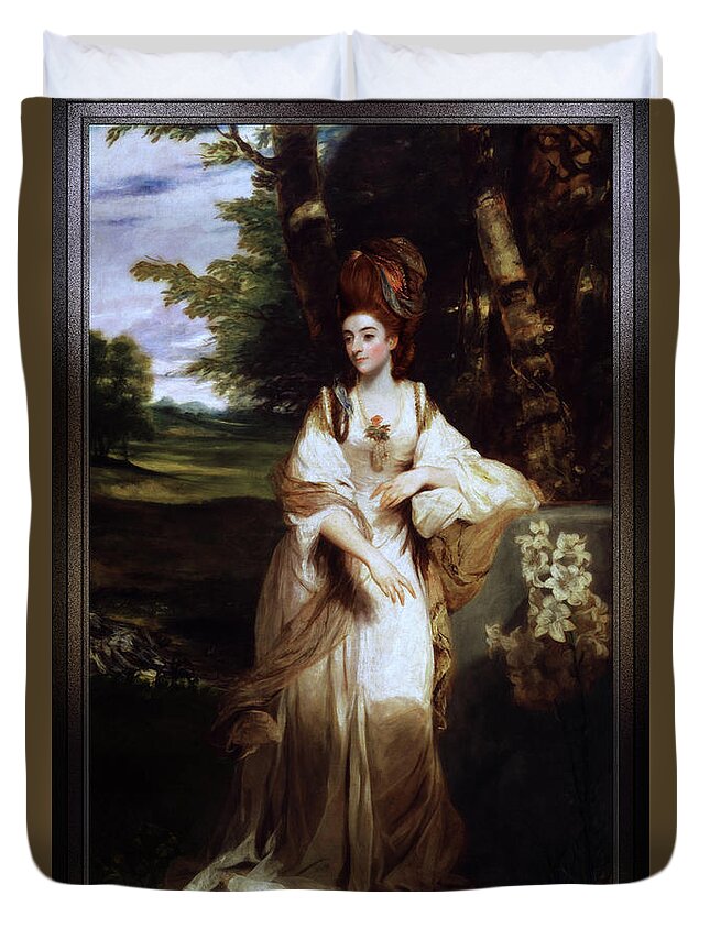 Lady Bampfylde Duvet Cover featuring the painting Lady Bampfylde by Joshua Reynolds by Rolando Burbon
