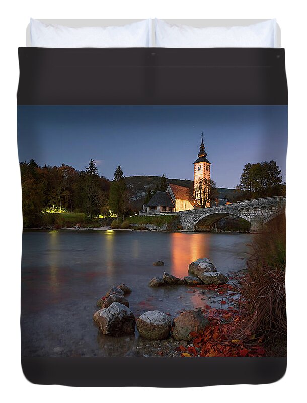Europe Duvet Cover featuring the photograph Lake Bohinj II by Elias Pentikis
