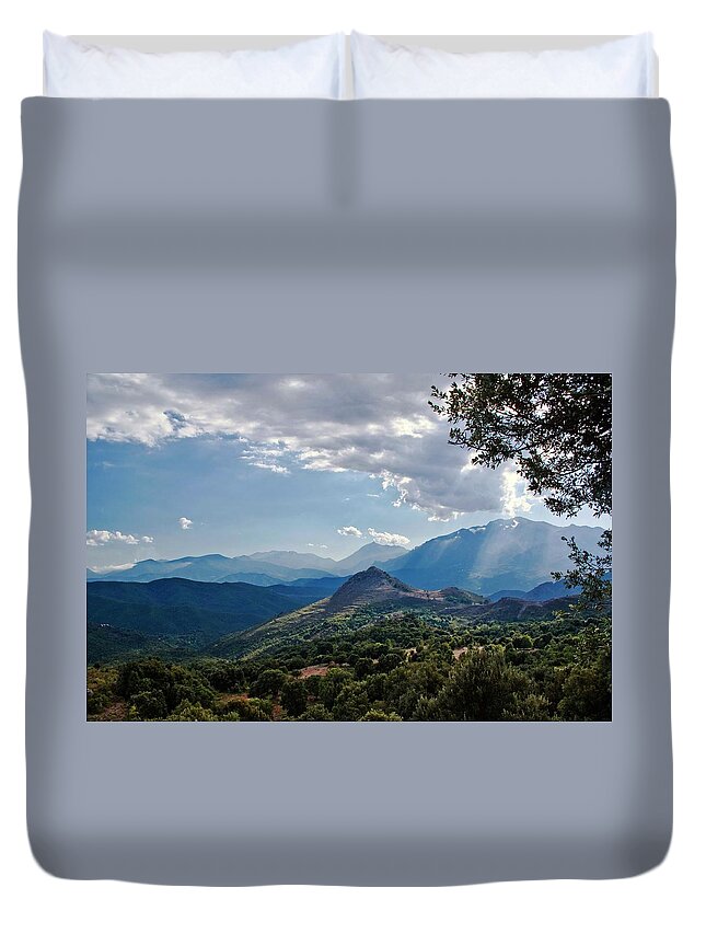 Scenics Duvet Cover featuring the photograph Landscape Around Bustanicu by Fcremona