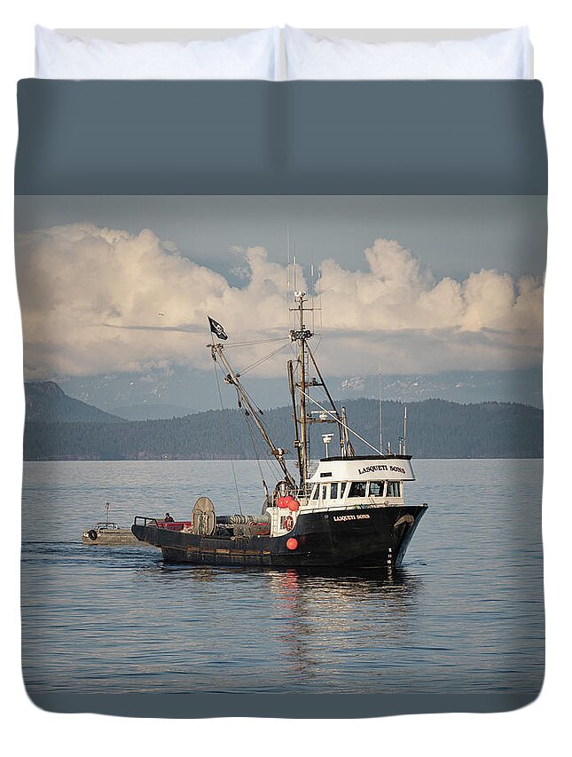 Lasqueti Sons Duvet Cover featuring the photograph Lasqueti Sons by Randy Hall