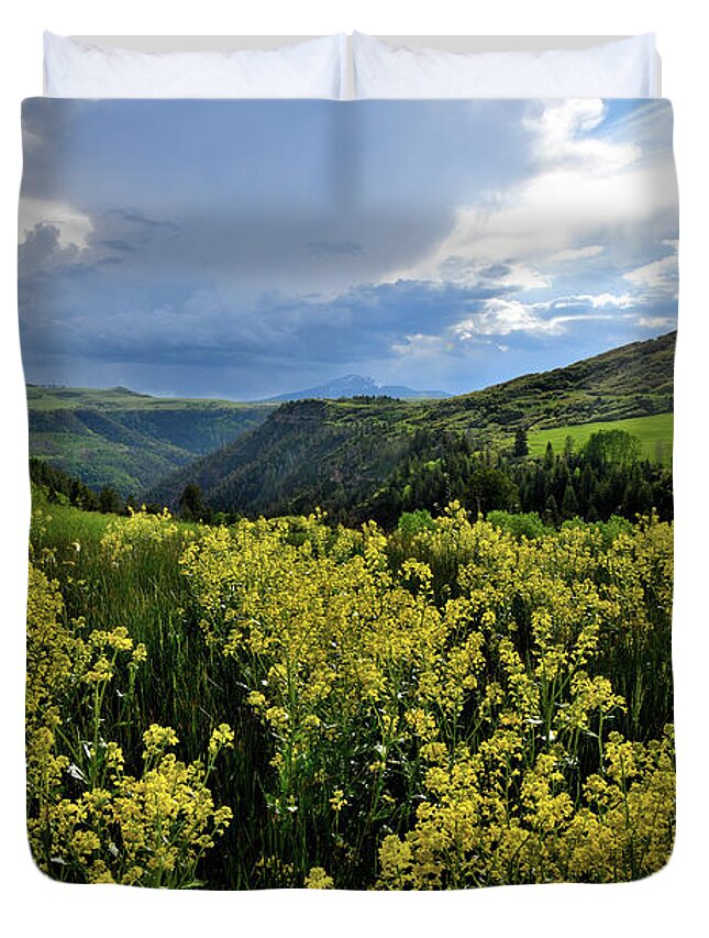 Colorado Duvet Cover featuring the photograph Last Dollar Road Scene West of Telluride by Ray Mathis