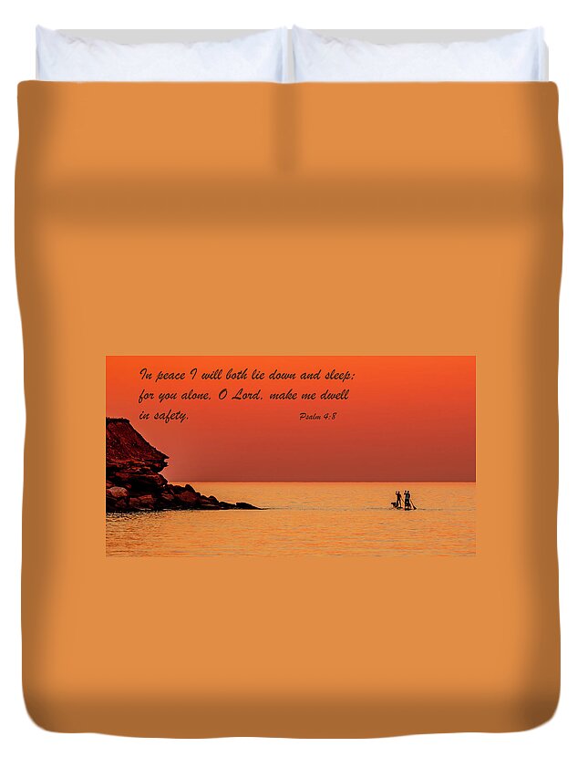 Paddle Boarders Duvet Cover featuring the photograph Lasting Peace by Marcy Wielfaert