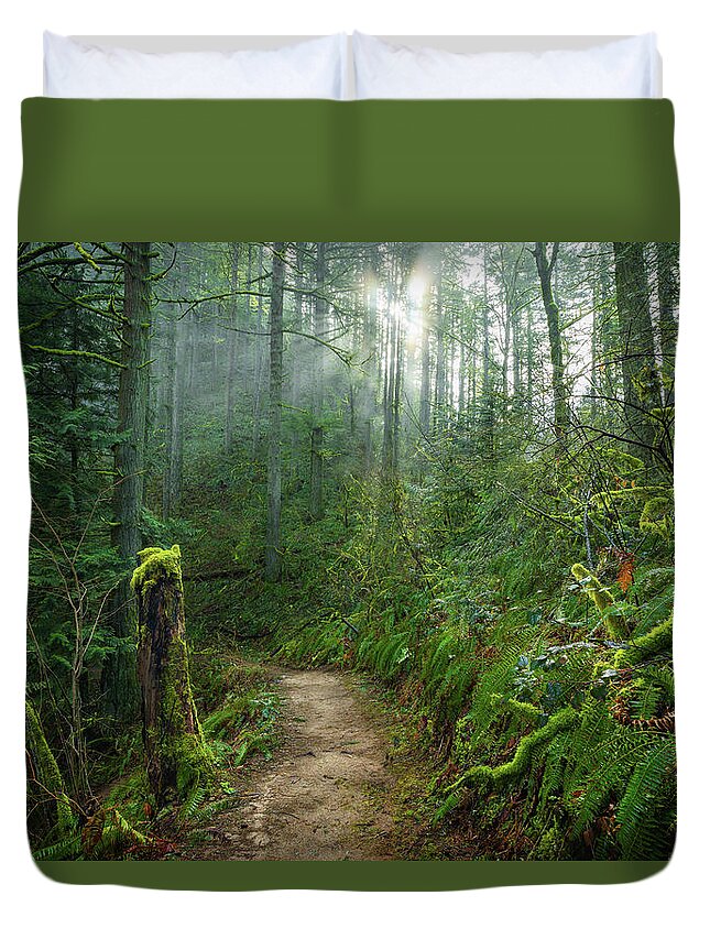 Latourell Trail Duvet Cover featuring the photograph Latourell Trail by Chris Steele
