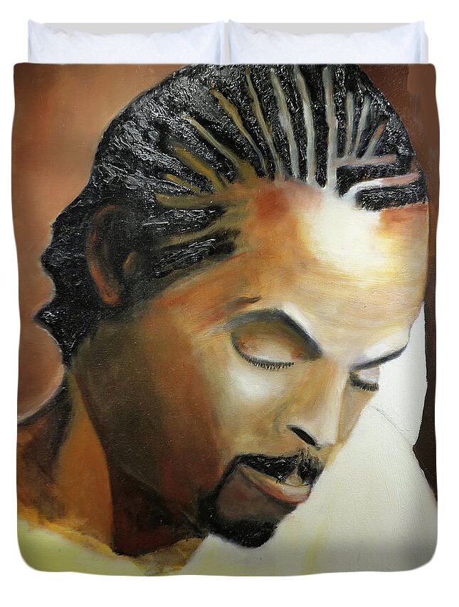 Duvet Cover featuring the painting Latrell by Sylvan Rogers