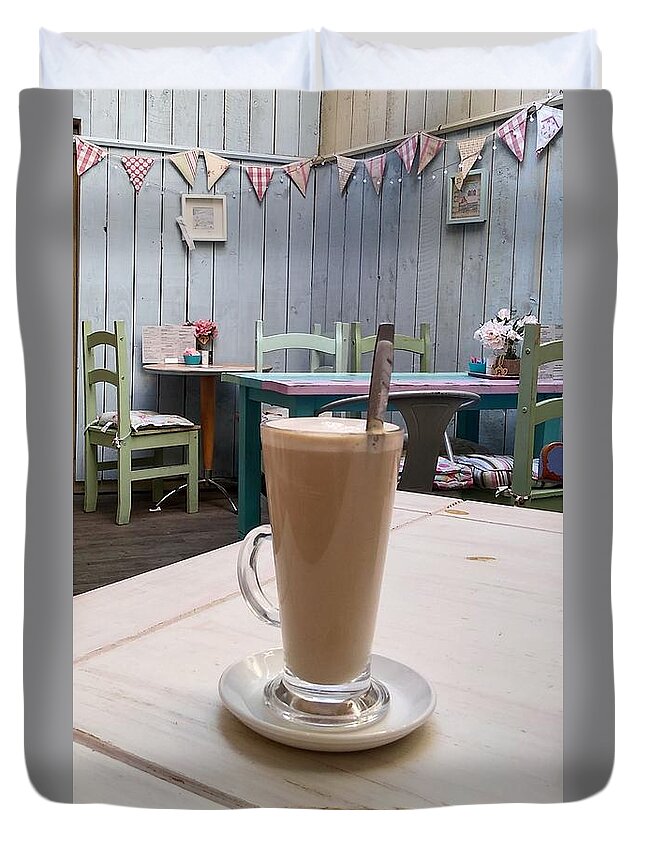 Latte Time Duvet Cover featuring the photograph Latte Time by Lachlan Main